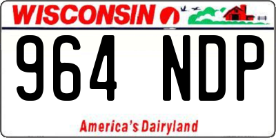 WI license plate 964NDP