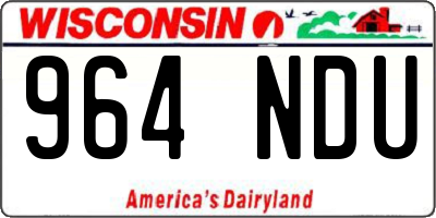 WI license plate 964NDU