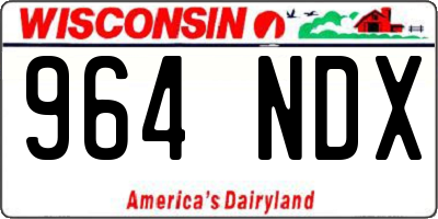 WI license plate 964NDX