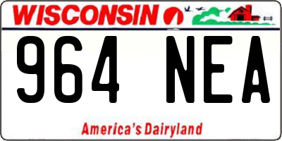 WI license plate 964NEA