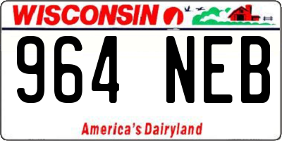 WI license plate 964NEB