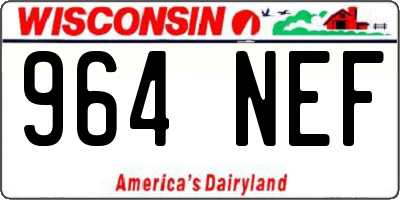 WI license plate 964NEF