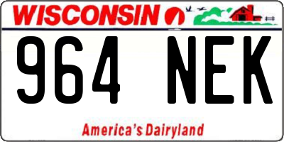 WI license plate 964NEK