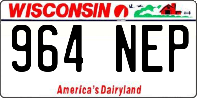 WI license plate 964NEP