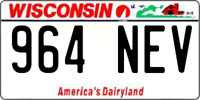 WI license plate 964NEV