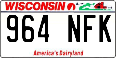 WI license plate 964NFK