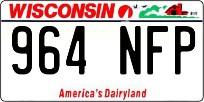 WI license plate 964NFP