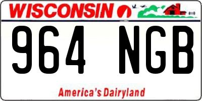 WI license plate 964NGB