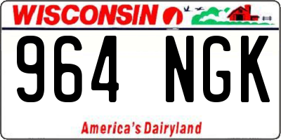 WI license plate 964NGK