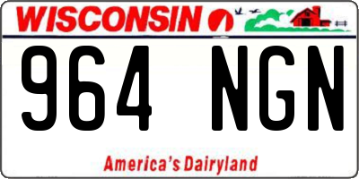 WI license plate 964NGN