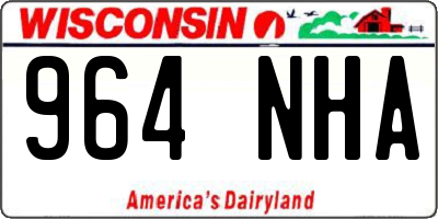 WI license plate 964NHA