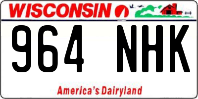 WI license plate 964NHK