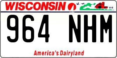 WI license plate 964NHM