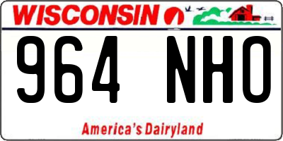 WI license plate 964NHO