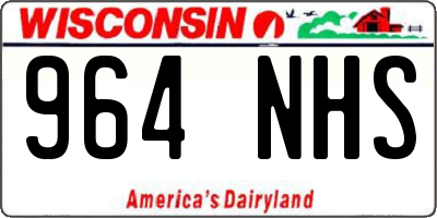 WI license plate 964NHS