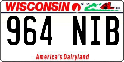 WI license plate 964NIB