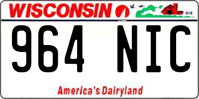 WI license plate 964NIC