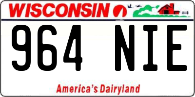 WI license plate 964NIE