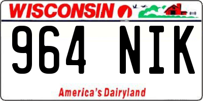 WI license plate 964NIK