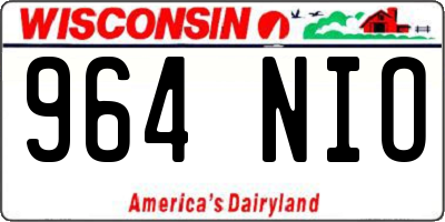 WI license plate 964NIO