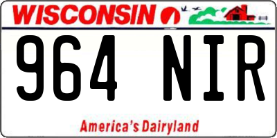 WI license plate 964NIR