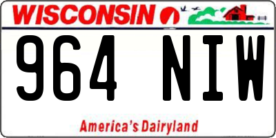 WI license plate 964NIW
