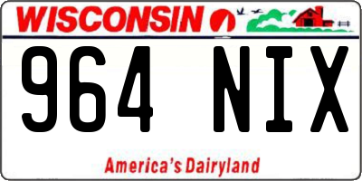 WI license plate 964NIX