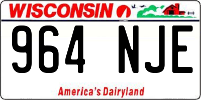 WI license plate 964NJE