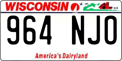 WI license plate 964NJO