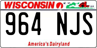 WI license plate 964NJS