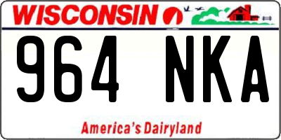 WI license plate 964NKA