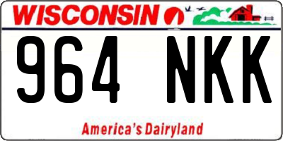WI license plate 964NKK