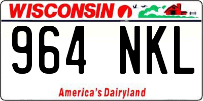 WI license plate 964NKL