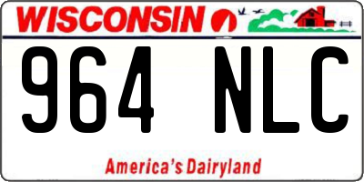WI license plate 964NLC