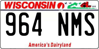 WI license plate 964NMS