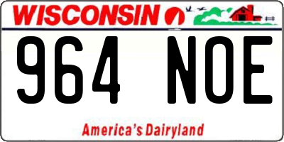 WI license plate 964NOE