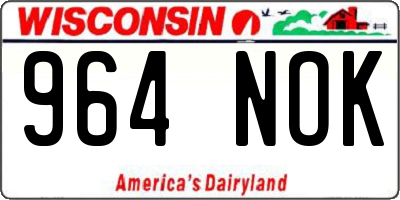 WI license plate 964NOK