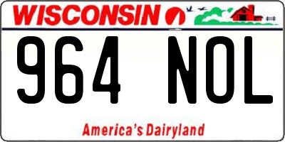 WI license plate 964NOL