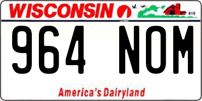 WI license plate 964NOM