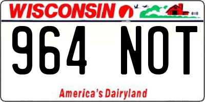 WI license plate 964NOT