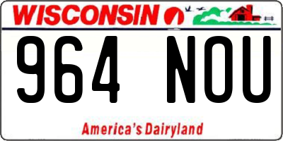 WI license plate 964NOU