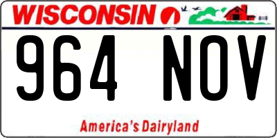 WI license plate 964NOV
