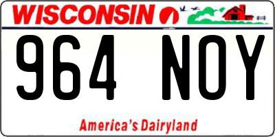 WI license plate 964NOY
