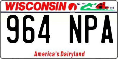WI license plate 964NPA