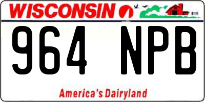 WI license plate 964NPB
