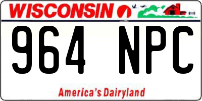 WI license plate 964NPC