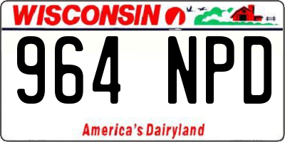 WI license plate 964NPD