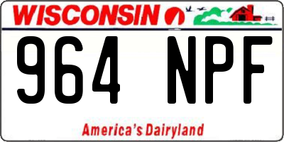 WI license plate 964NPF