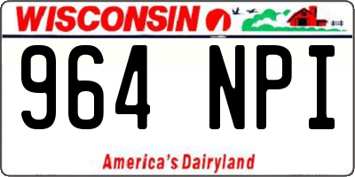 WI license plate 964NPI