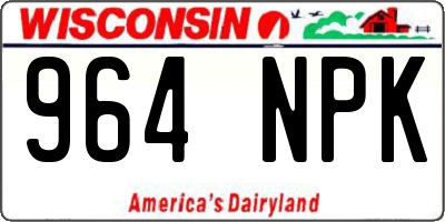 WI license plate 964NPK